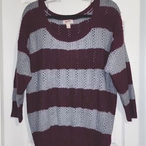Arizona Jean Company Purple and Gray Sweater Sz 1X